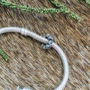 PANDORA Jewelry Silver Roses Spacer Charm